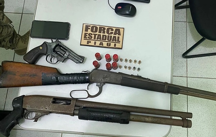 Polícia prende homem e apreende menores com armas e munições  em Parnaíba - Foto: Divulgação/Polícia