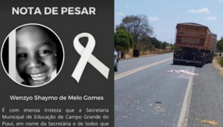 Criança de 7 anos morre atropelada por carreta em Campo Grande do Piauí (Foto:  Reprodução/ Cidades na Net)