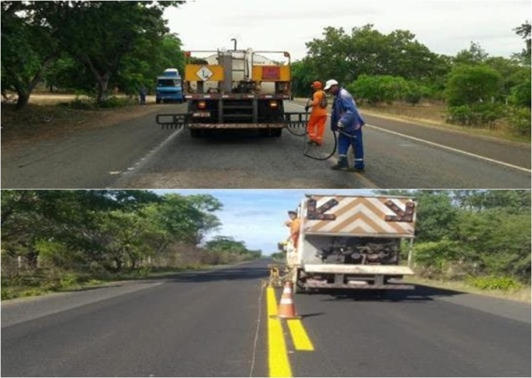 DNIT realiza reparos em trechos da BR-343 em Altos e em Piracuruca - Fotos: Reprodução