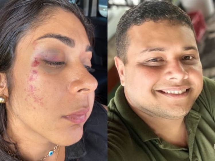 Mulher desmaia ao ser agredida com socos por empresário em Teresina (Foto: Reprodução/ WhatsApp)