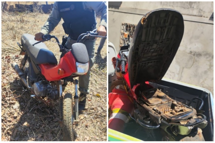 Moto encontrada em Campo Maior - Foto: Divulgação/PM  