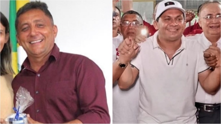 Prefeito atual Francieudo á esquerda e prefeito eleito Pro. Dominguinhos 