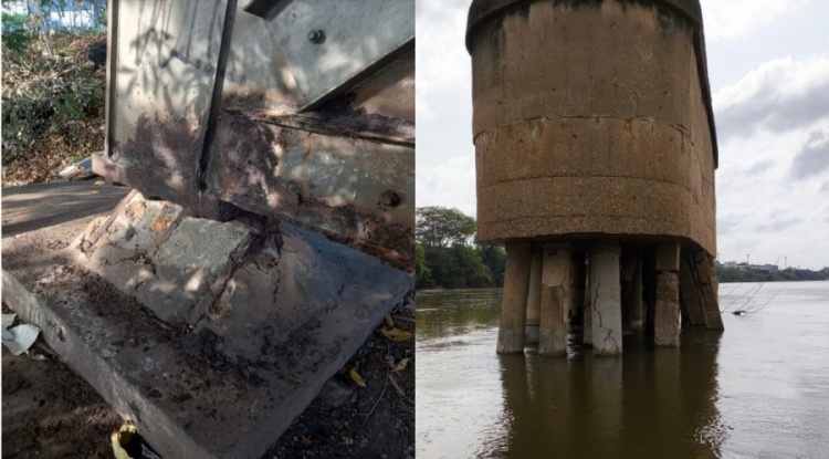 Relatório do Crea-PI mostra situação da estrutura da Ponte Metálica, que liga Teresina (PI) a Timon (MA) — Foto: Crea-PI