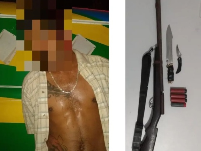 Polícia prende homem por posse de arma de fogo e arma branca em Castelo do Piauí